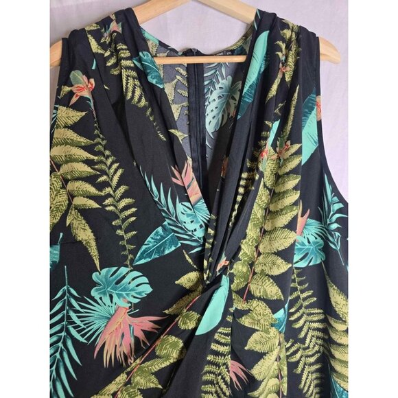 SHEIN curve 4XL Plus Tropical Print Twist Front Dress - Picture 4 of 10
